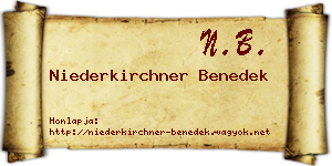 Niederkirchner Benedek névjegykártya