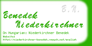 benedek niederkirchner business card